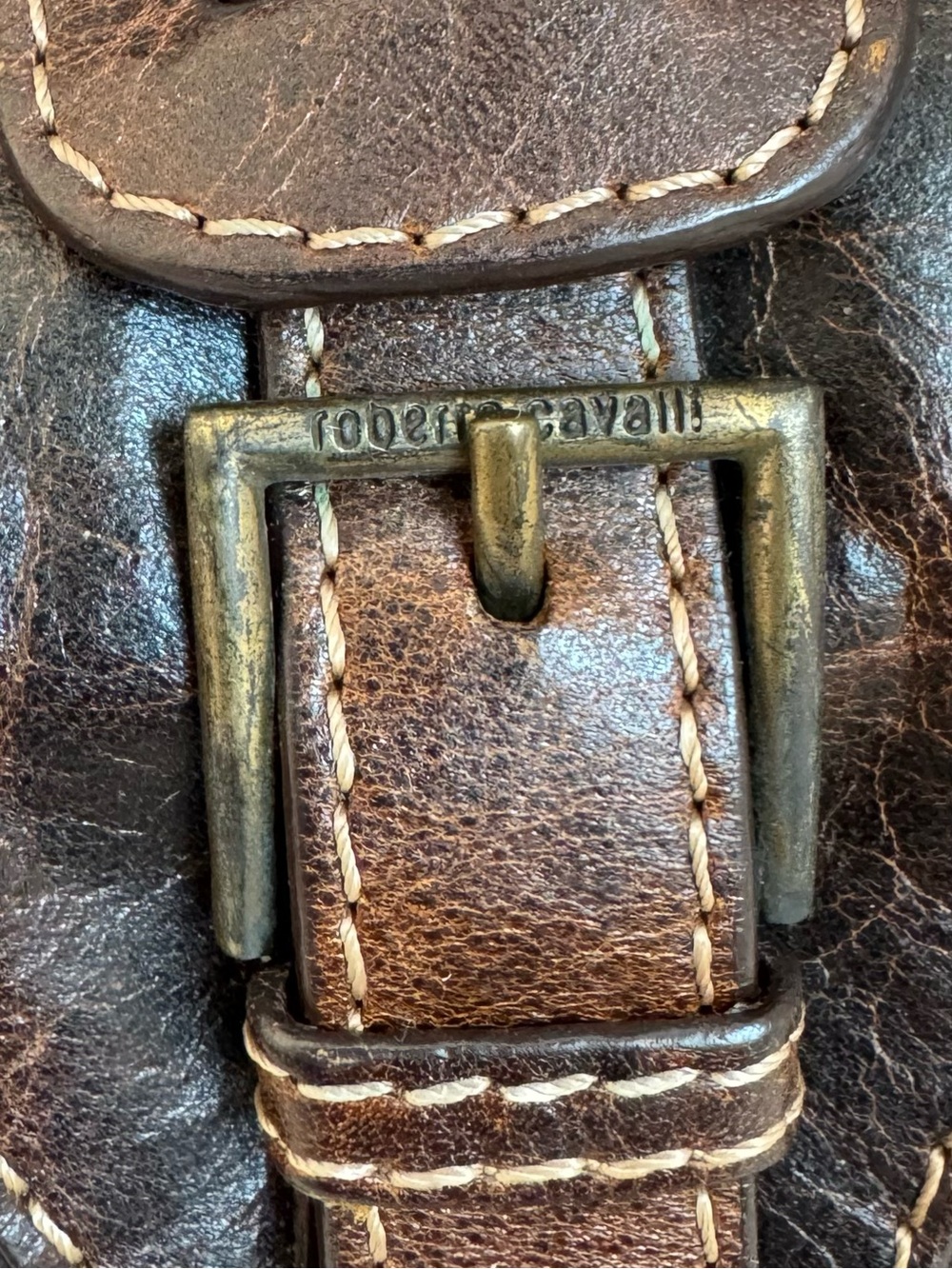 Roberto Cavalli Brown Western Studded Leather Mini Bag - Picture 3 of 9